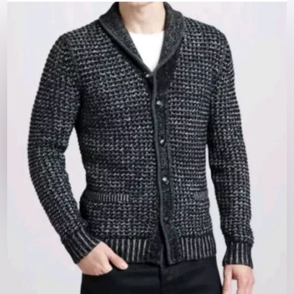 Rag & Bone Mens Cardigan Sweater‎ Size M Wool Chunky Knit Neiman Marcus Target - Picture 1 of 7